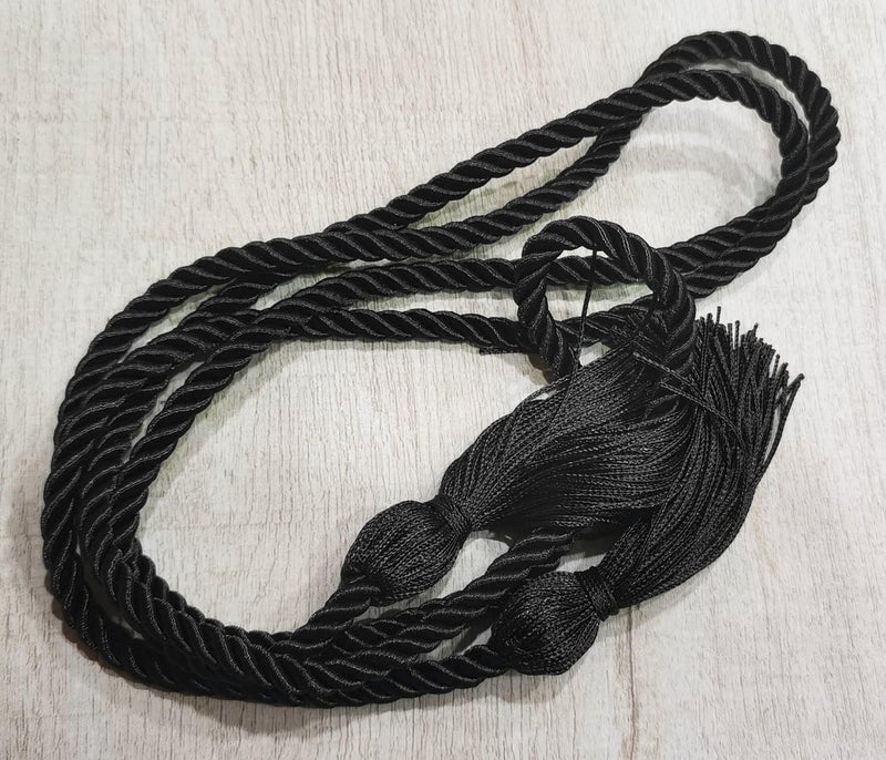 HEPNA Handmade Graduation Honor Cords, 2 PCS 68 Inch,Black and Silver - Image 2
